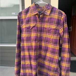 Scotch & Soda Purple and Gold Plaid Shirt